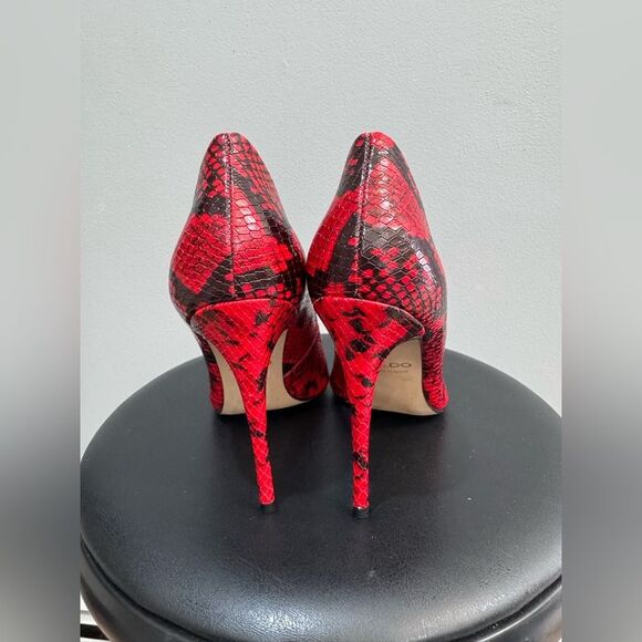 Red Aldo Snakeskin Stiletto Pumps Size 7 VGUC - Picture 3 of 6